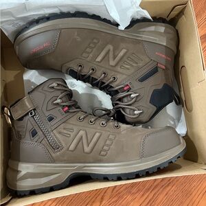 New Balance Brown and Red Hiking Boots with Rugged Sole